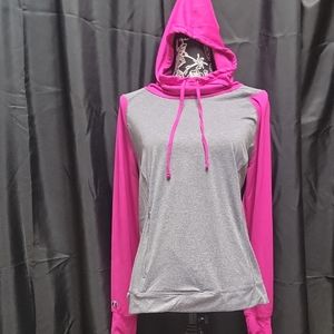 Women's Gray and Pink Hoodie Top